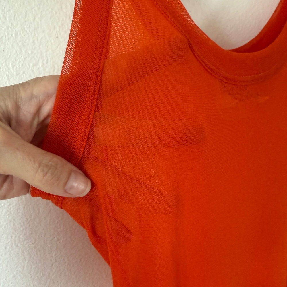 Jean Paul Gaultier Soleil Vintage RED Mesh Body-con Maxi Sleeveless Dress size S - Picture 8 of 12